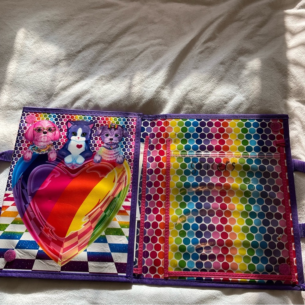 Lisa Frank 3 compartment folder with velcro closure and handles - Picture 5 of 8
